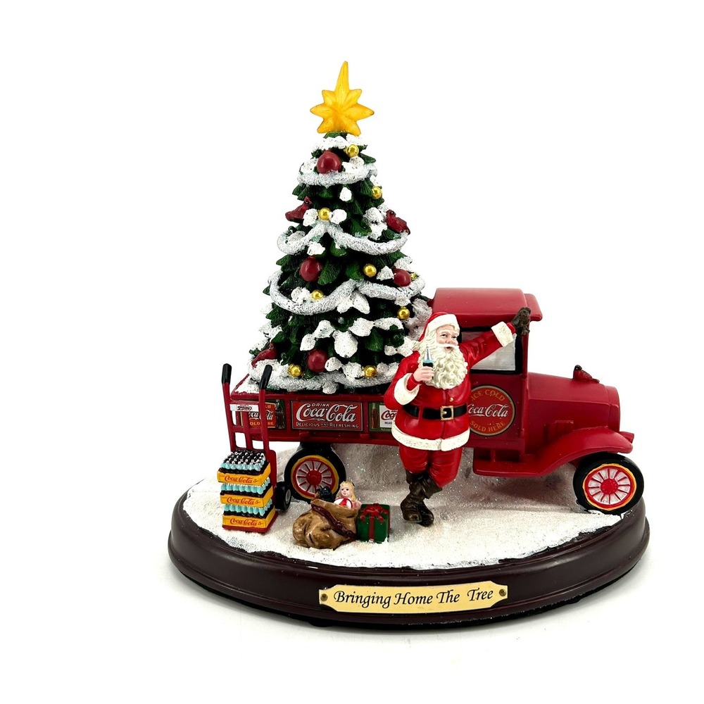 Coca-Cola Bradford Exchange Bringing Home The Tree Santa Delivery Truck Figurine